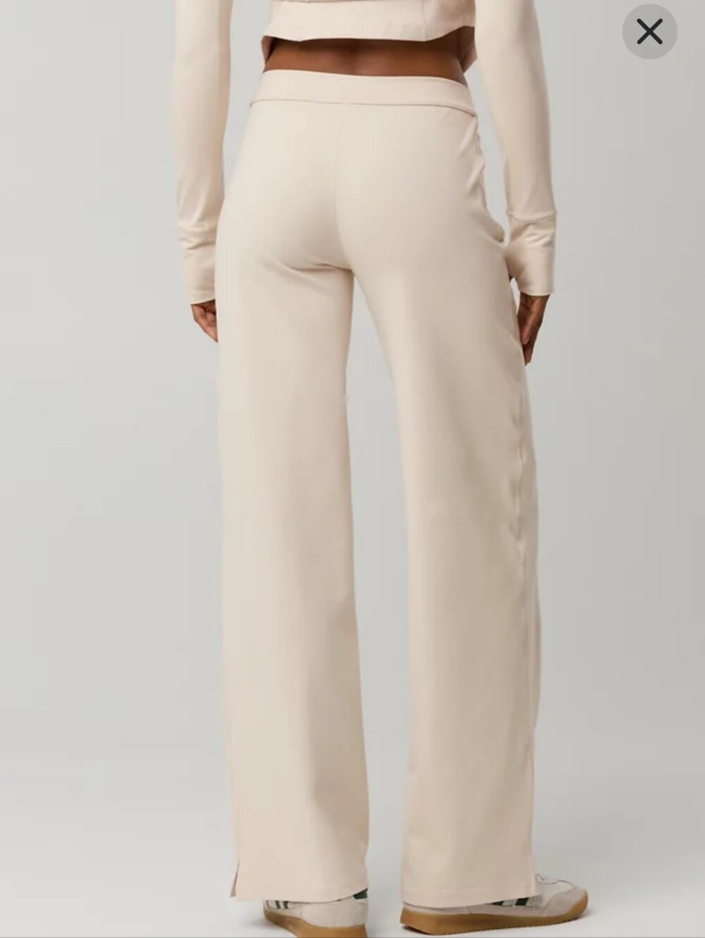 aerie Offline Wide-Leg The Hugger Trousers in Cream Woman M Long NWT - Picture 3 of 12